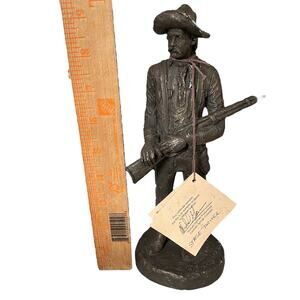 Michael Garman Stage Driver Sculpture Vintage 1987 Cowboy Bronzetone Statue READ